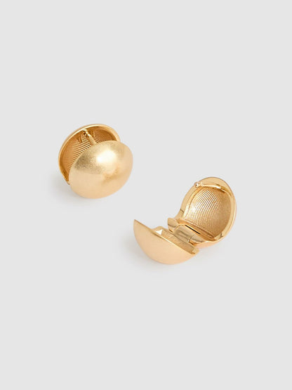 Reiss Value - Polished Ball Huggie Earrings in Gold