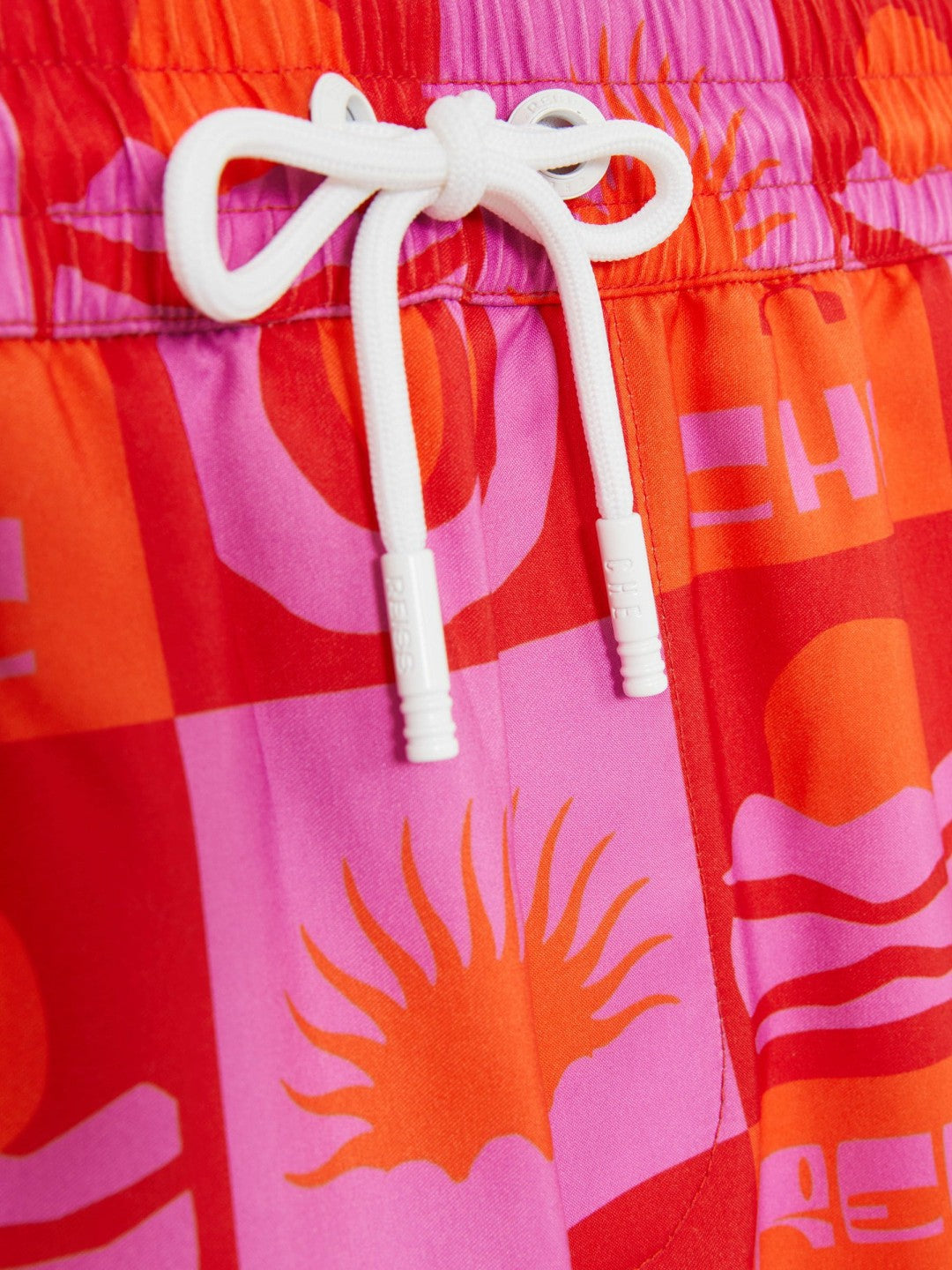 Reiss Featured - | Ché Sunset-Print Swim Shorts in Orange/Pink
