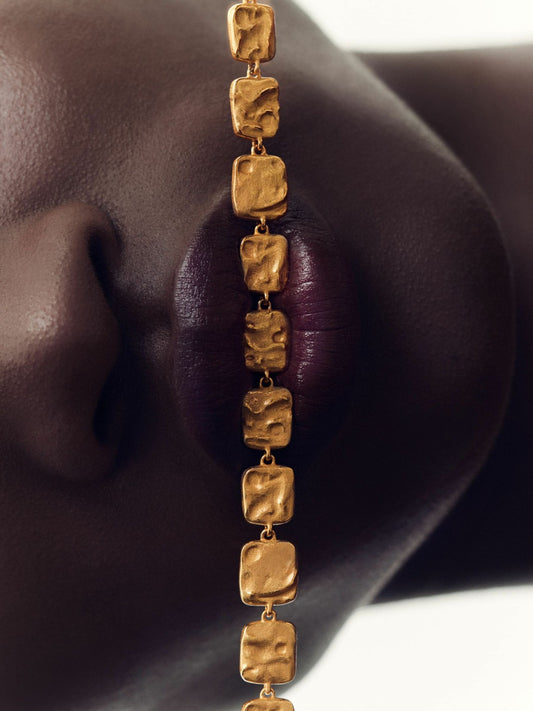 Reiss Featured - Molten Square Necklace in Gold Tone