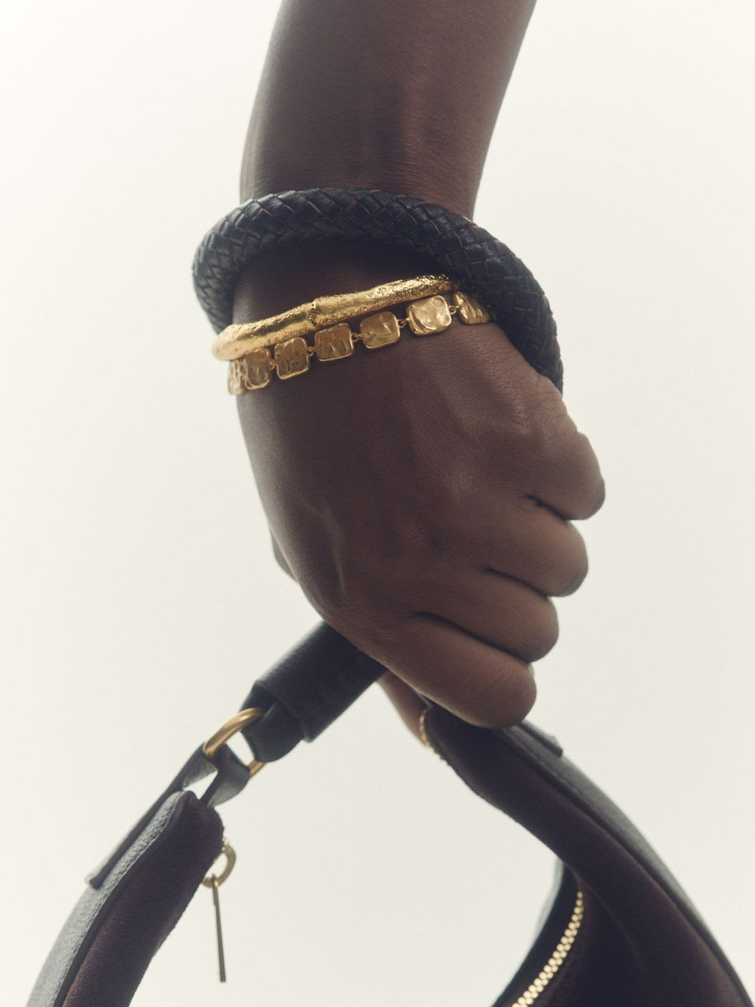 Reiss Best Seller - Molten Square Bracelet in Gold Tone