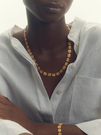 Reiss Best Seller - Molten Square Bracelet in Gold Tone