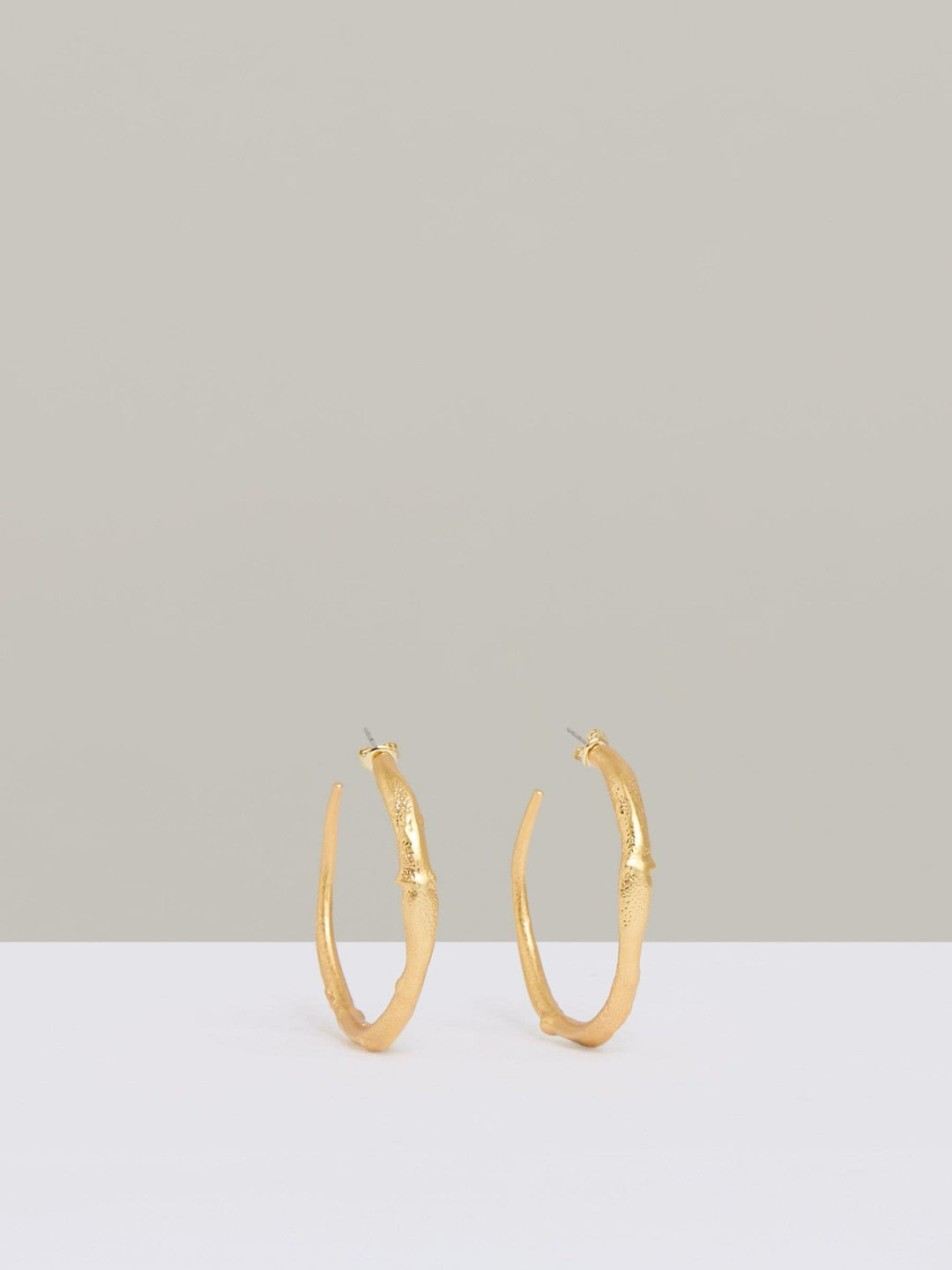 Reiss Offer - Molten Hoop Earrings in Gold Tone