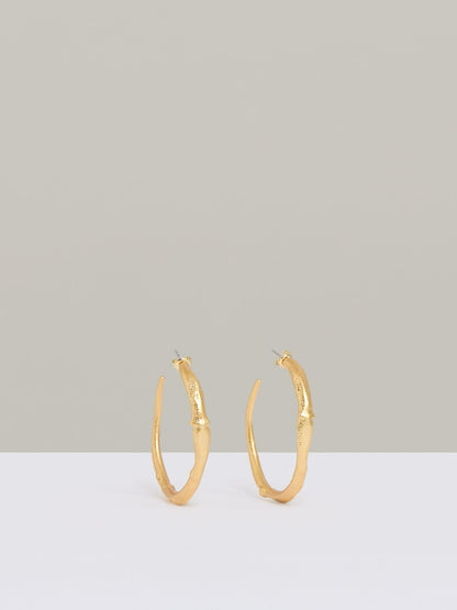 Reiss Offer - Molten Hoop Earrings in Gold Tone
