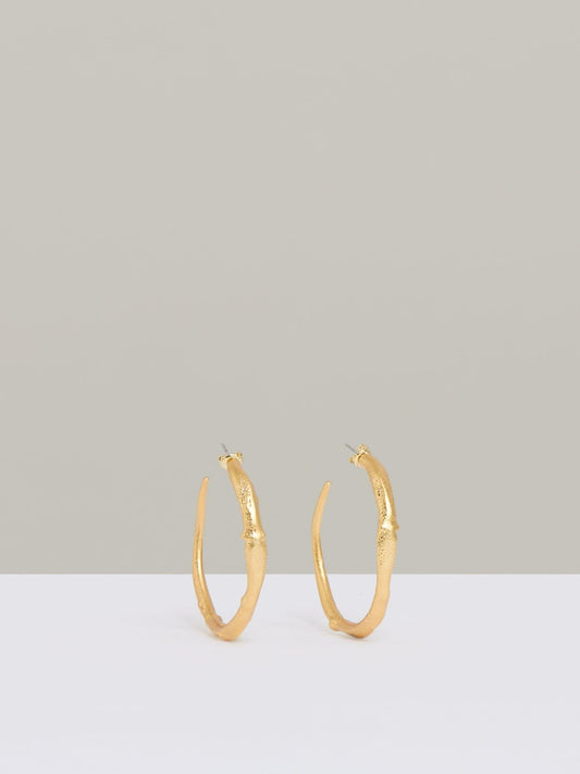 Reiss Offer - Molten Hoop Earrings in Gold Tone