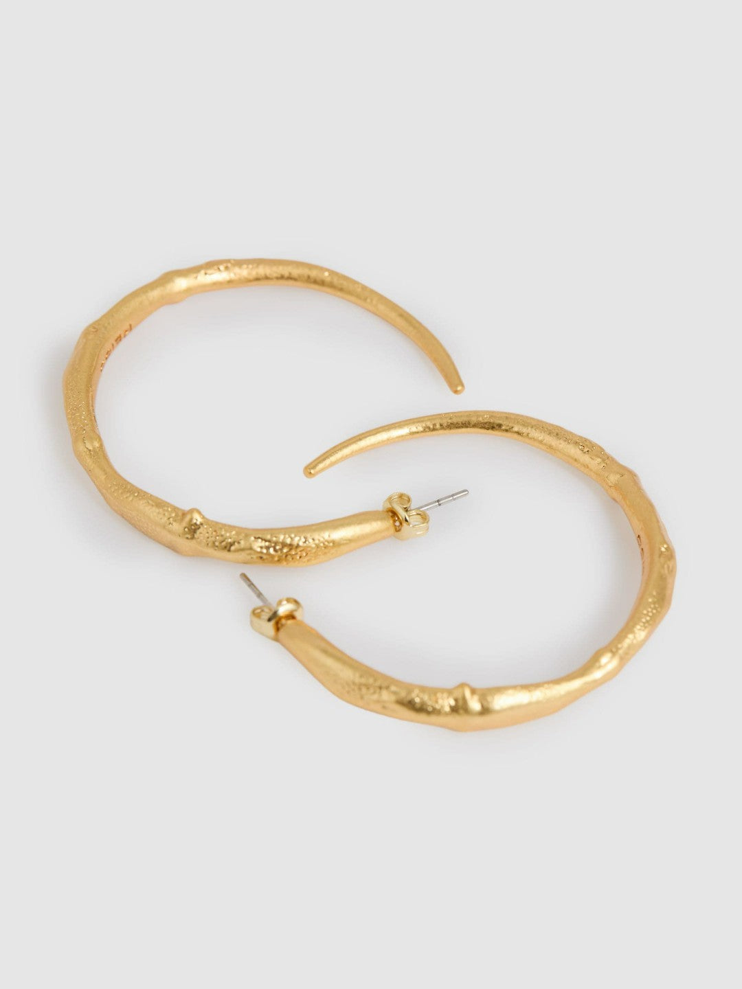 Reiss Offer - Molten Hoop Earrings in Gold Tone