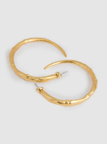 Reiss Offer - Molten Hoop Earrings in Gold Tone