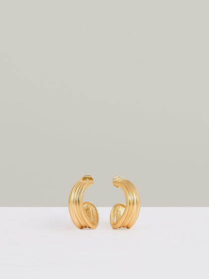 Reiss Value - Fluid Hoop Earrings in Gold Tone