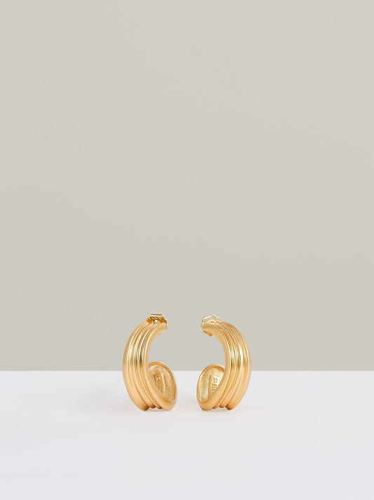 Reiss Value - Fluid Hoop Earrings in Gold Tone
