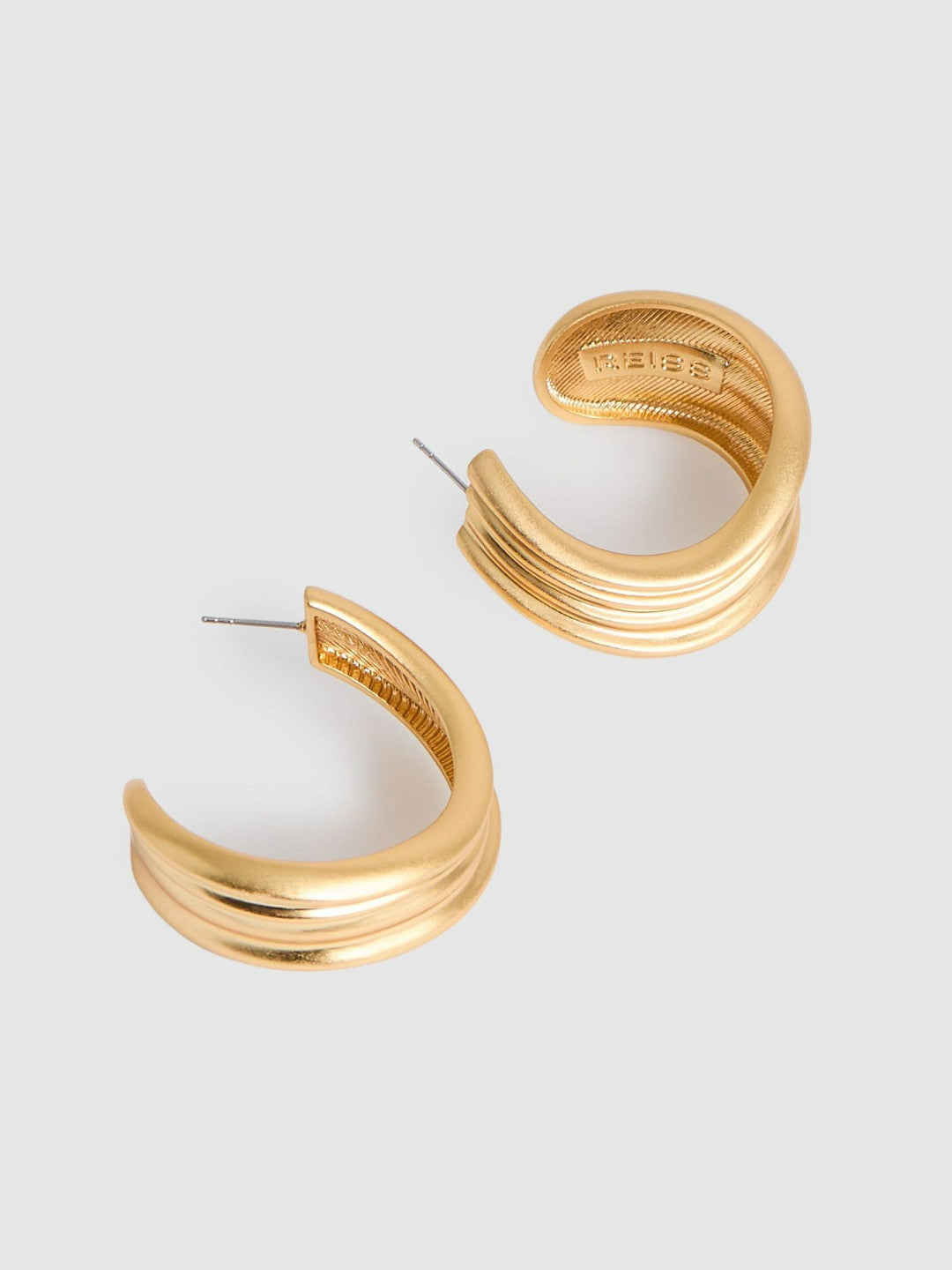 Reiss Value - Fluid Hoop Earrings in Gold Tone