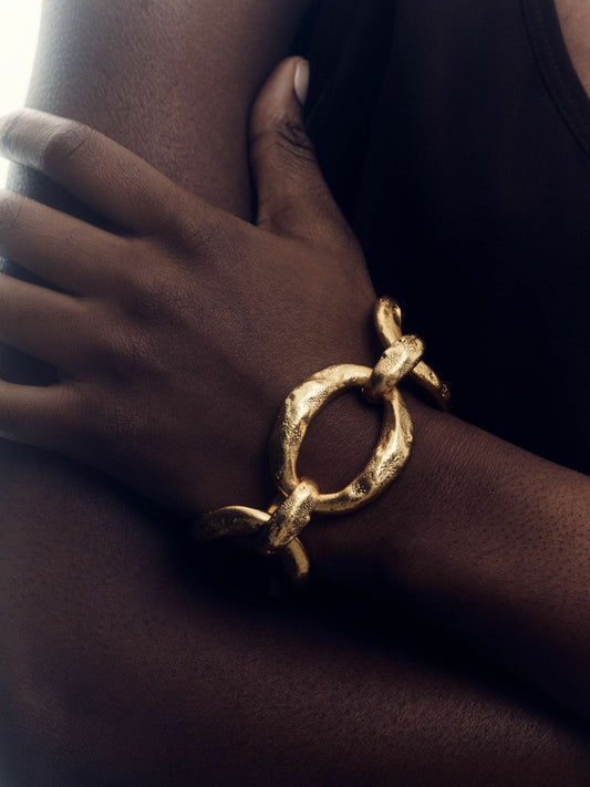 Reiss Savings - Molten Link Bracelet in Gold Tone