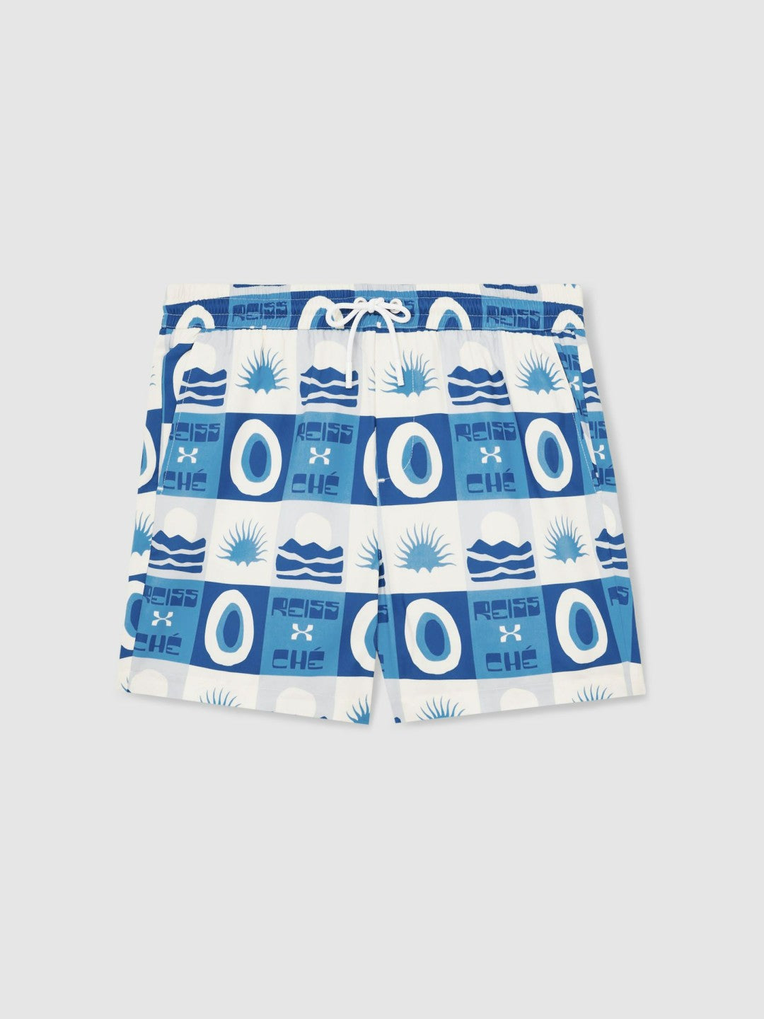 Reiss Savings - | Ché Sunset-Print Swim Shorts in Blue Multi