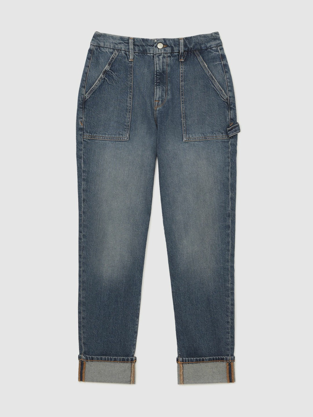 Reiss Savings - Good American Cuffed Straight-Leg Jeans in Indigo
