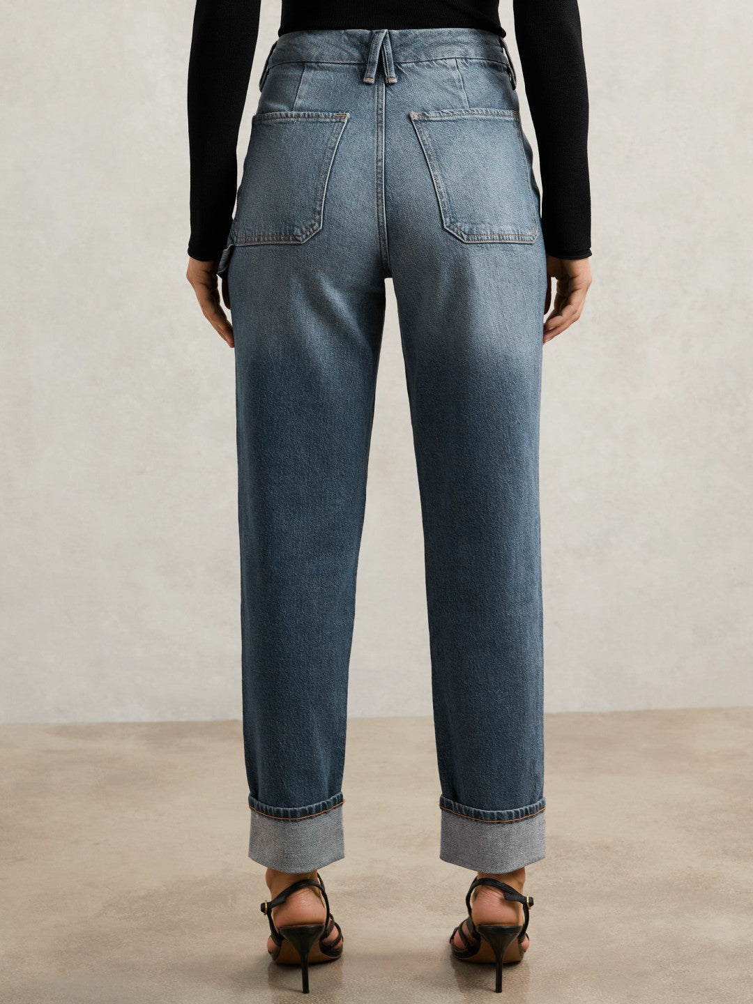 Reiss Savings - Good American Cuffed Straight-Leg Jeans in Indigo