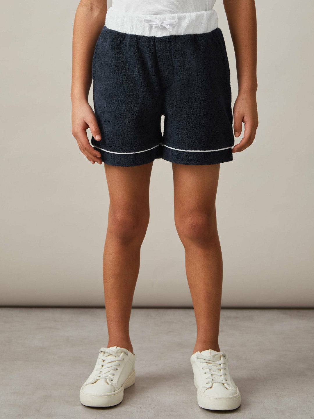 Reiss Best Seller - 3-9 yrs Velour Colour-Block Shorts in Blue Multi