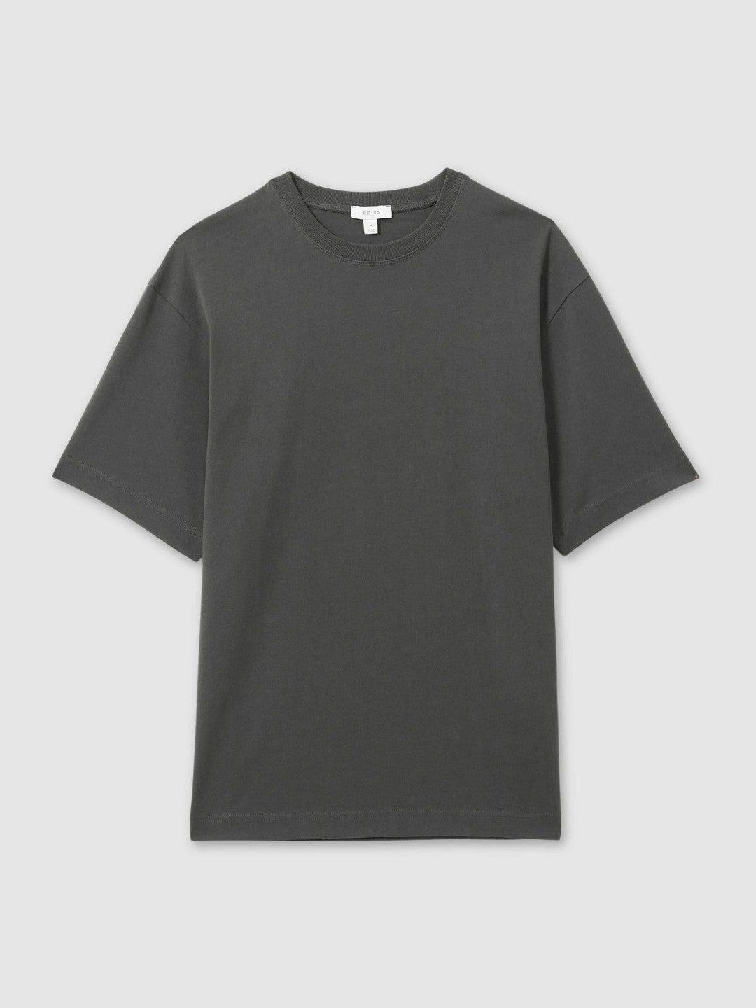 Reiss Sale - Cotton Garment-Dyed Oversized T-Shirt in Washed Black