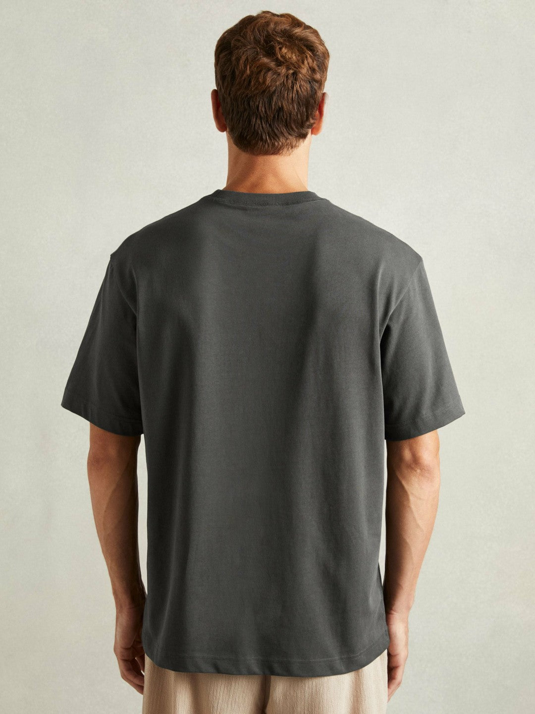 Reiss Sale - Cotton Garment-Dyed Oversized T-Shirt in Washed Black
