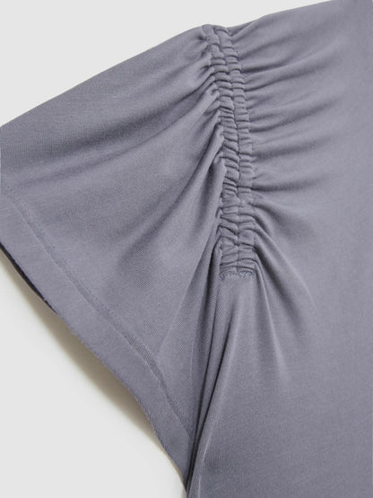 Reiss Affordable - Modal Blend Ruched Jersey Dress in Grey