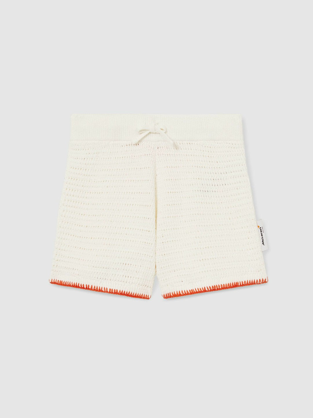 Reiss Best Seller - 13-14 yrs McLaren F1 Team Crochet Shorts in Off White/Orange