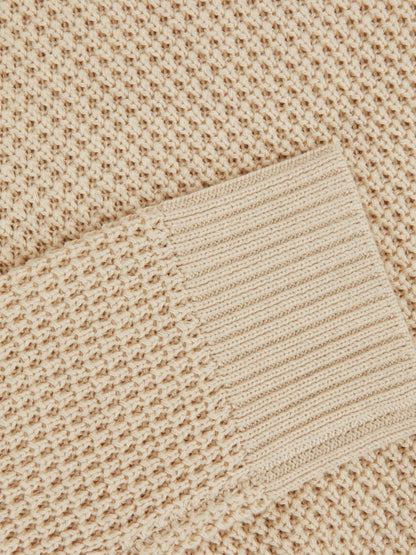Reiss Popular Choice - Paige Cotton Waffle-Knit Sweater in Natural