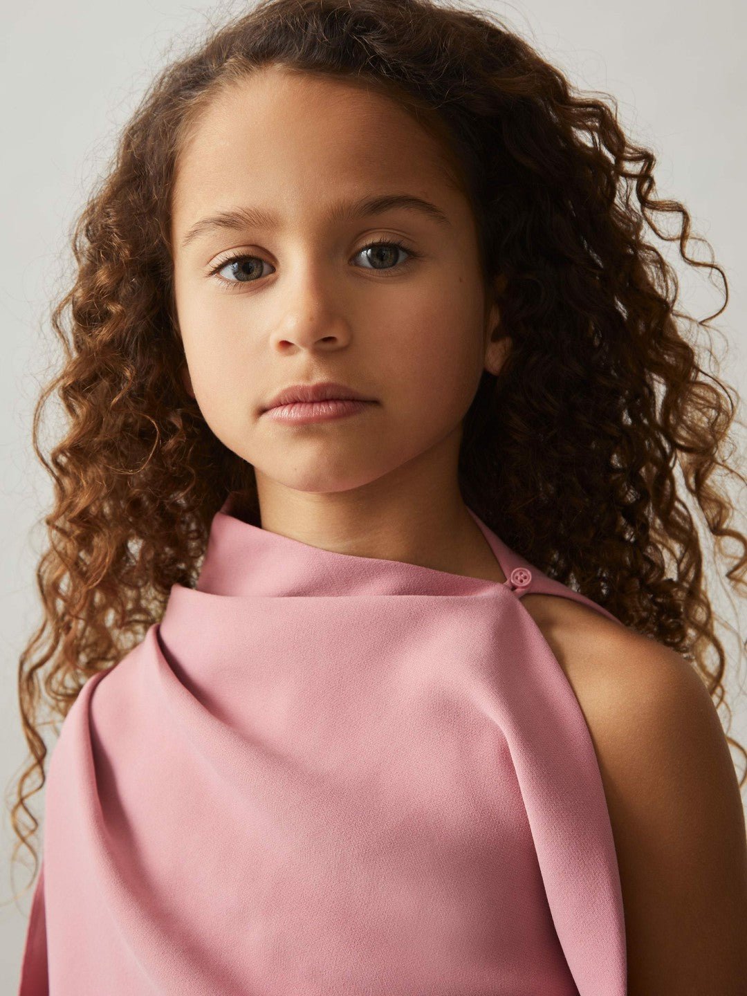Reiss Featured - 9-13 yrs One-Shoulder Draped Dress in Pink