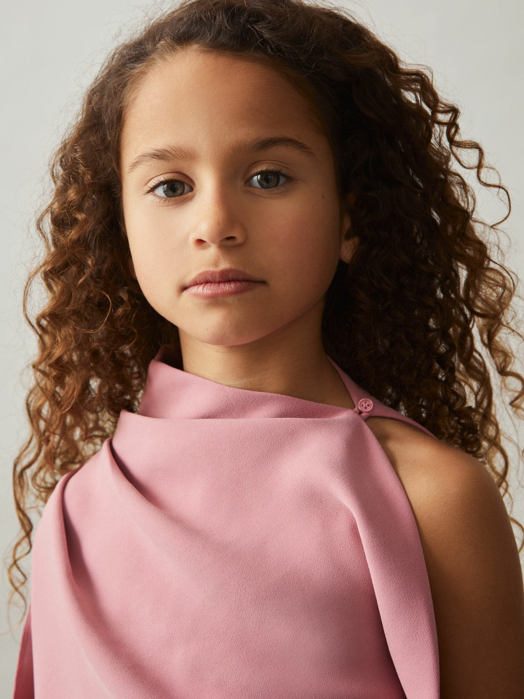 Reiss Featured - 13-14 yrs One-Shoulder Draped Dress in Pink