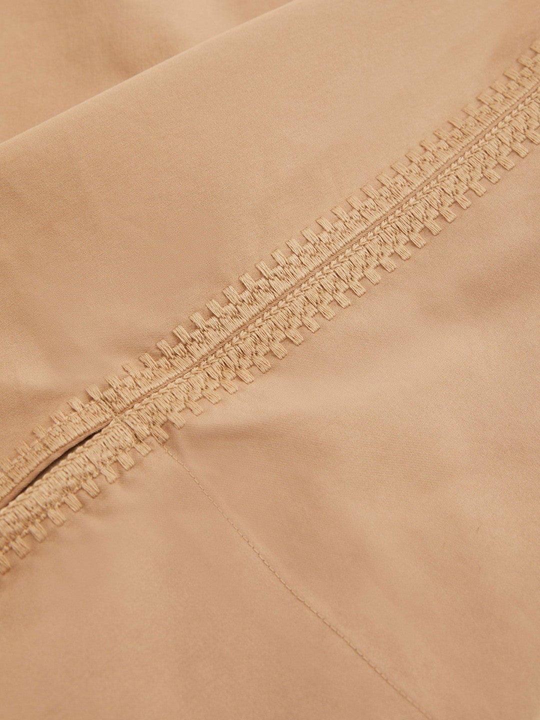 Reiss Savings - Cotton Blend Craft Stitch Collared Top in Camel