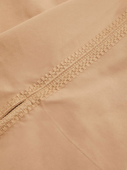 Reiss Savings - Cotton Blend Craft Stitch Collared Top in Camel