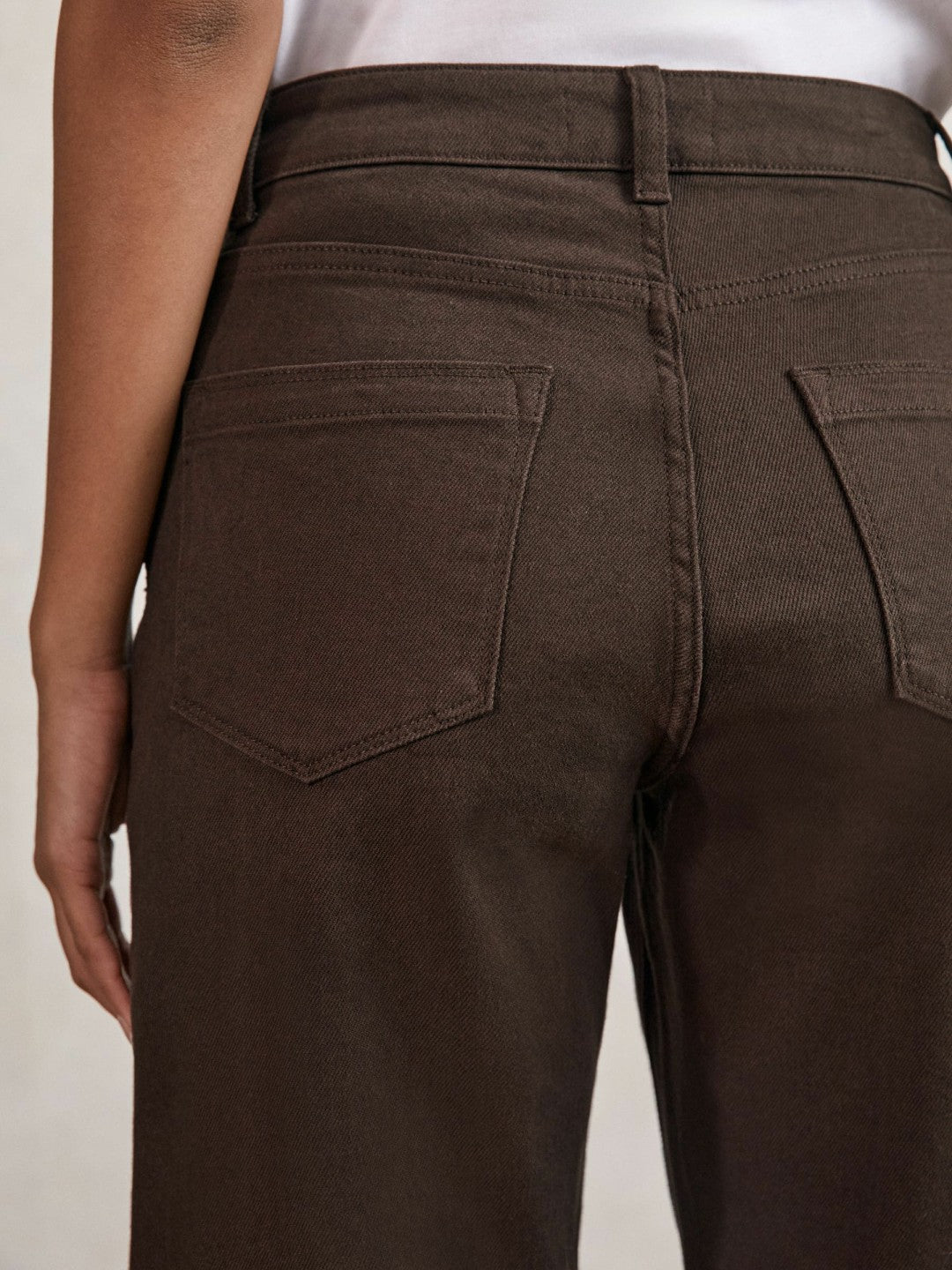 Reiss Petite Mid-Rise Straight-Leg Jeans in Chocolate