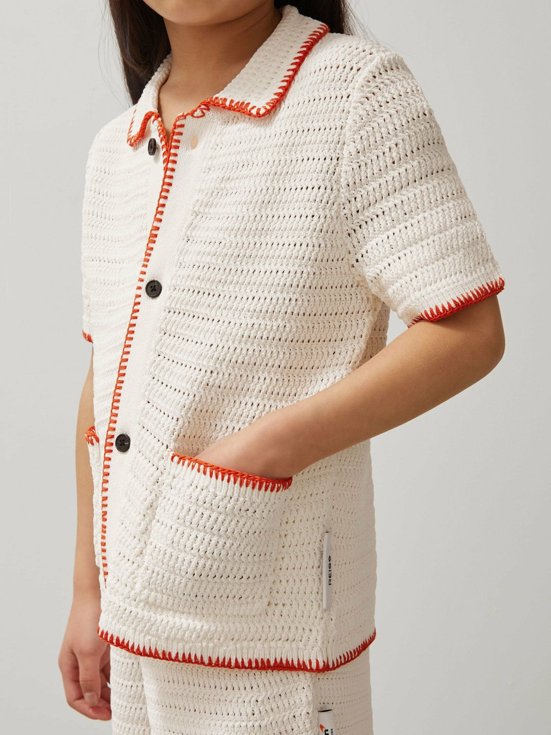 Reiss Deal - 9-13 yrs McLaren F1 Team Crochet Shirt in Off White/Orange
