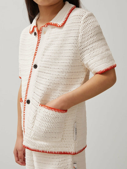 Reiss Deal - 9-13 yrs McLaren F1 Team Crochet Shirt in Off White/Orange