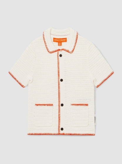 Reiss Deal - 9-13 yrs McLaren F1 Team Crochet Shirt in Off White/Orange