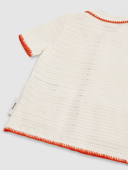 Reiss Deal - 9-13 yrs McLaren F1 Team Crochet Shirt in Off White/Orange