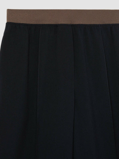 Reiss Deal - Petite Wide-Leg Elasticated-Waist Trousers in Navy