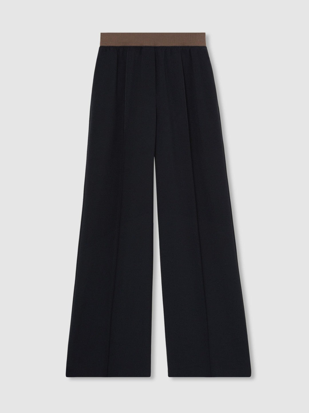 Reiss Wide-Leg Elasticated-Waist Trousers in Navy
