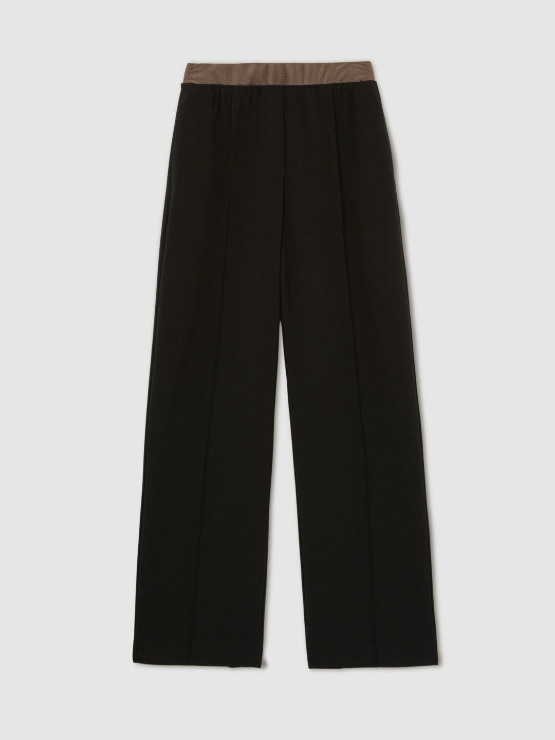 Reiss Sale - Wide-Leg Elasticated-Waist Trousers in Black