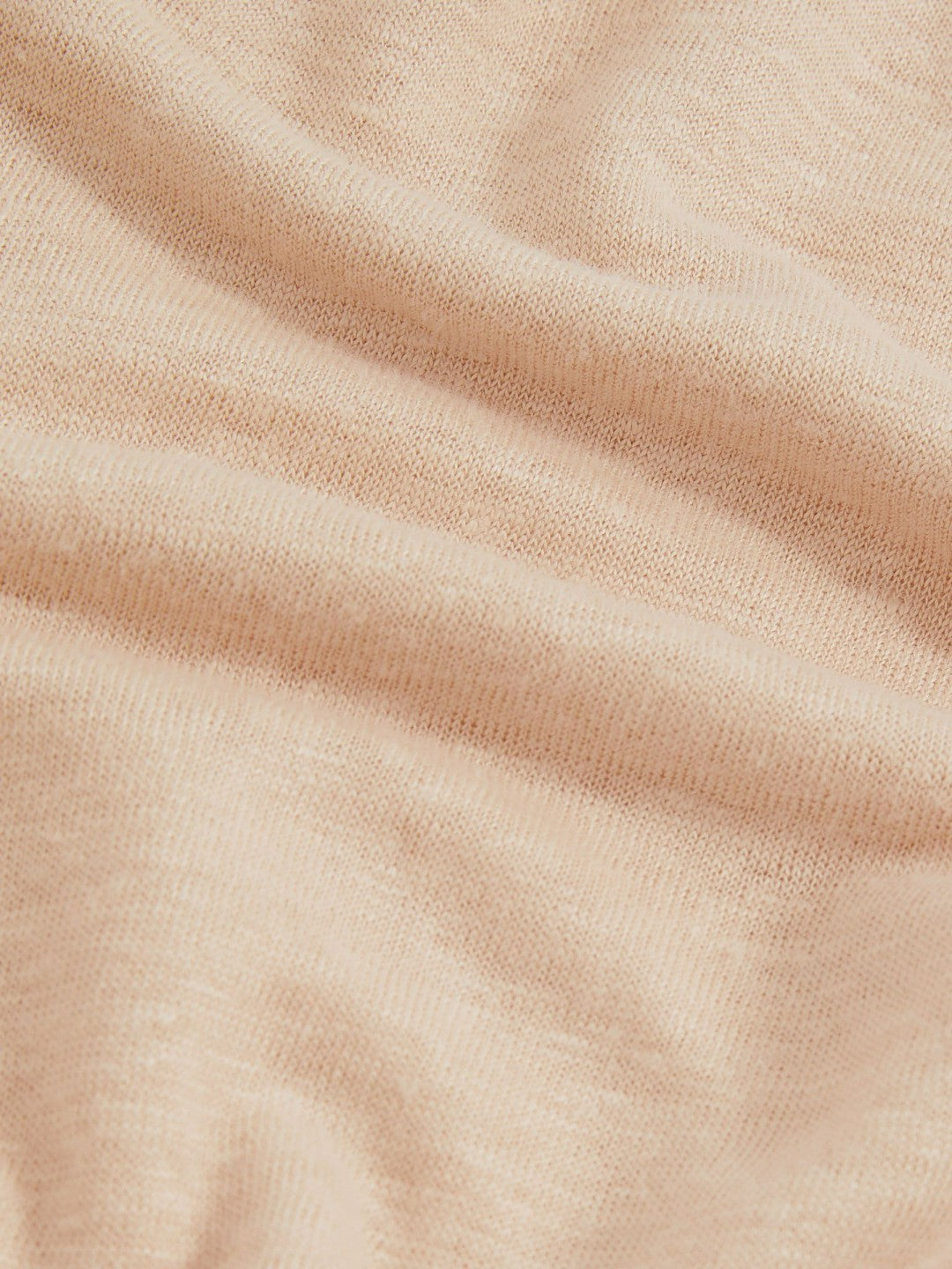 Reiss Featured - Linen Cap-Sleeve T-Shirt in Peach