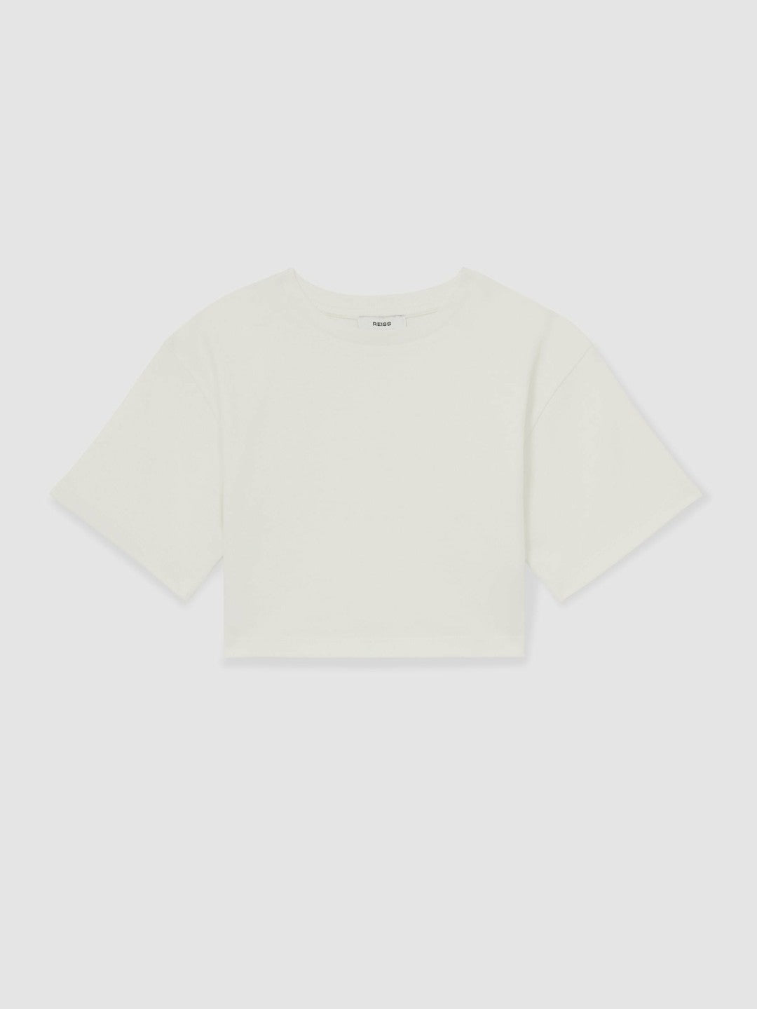 Reiss Featured - 4-9 yrs Oversize Cotton Cropped T-Shirt in Ivory