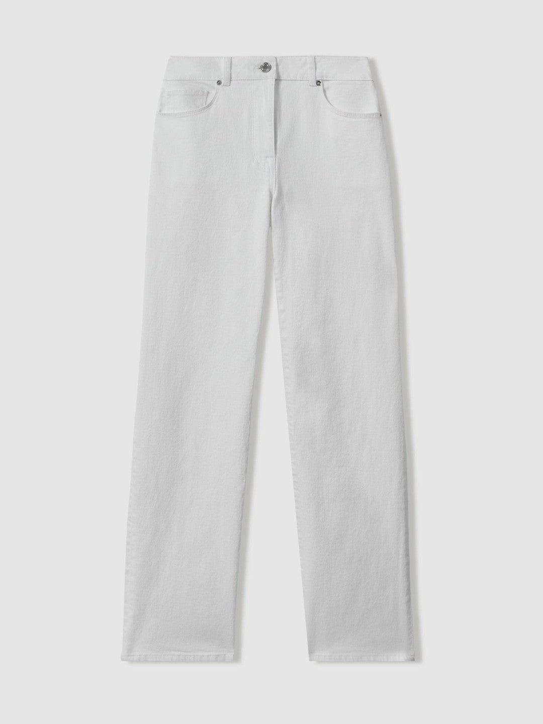 Reiss Featured - Petite Mid-Rise Straight-Leg Jeans in White