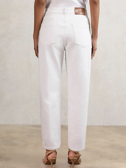 Reiss Featured - Petite Mid-Rise Straight-Leg Jeans in White
