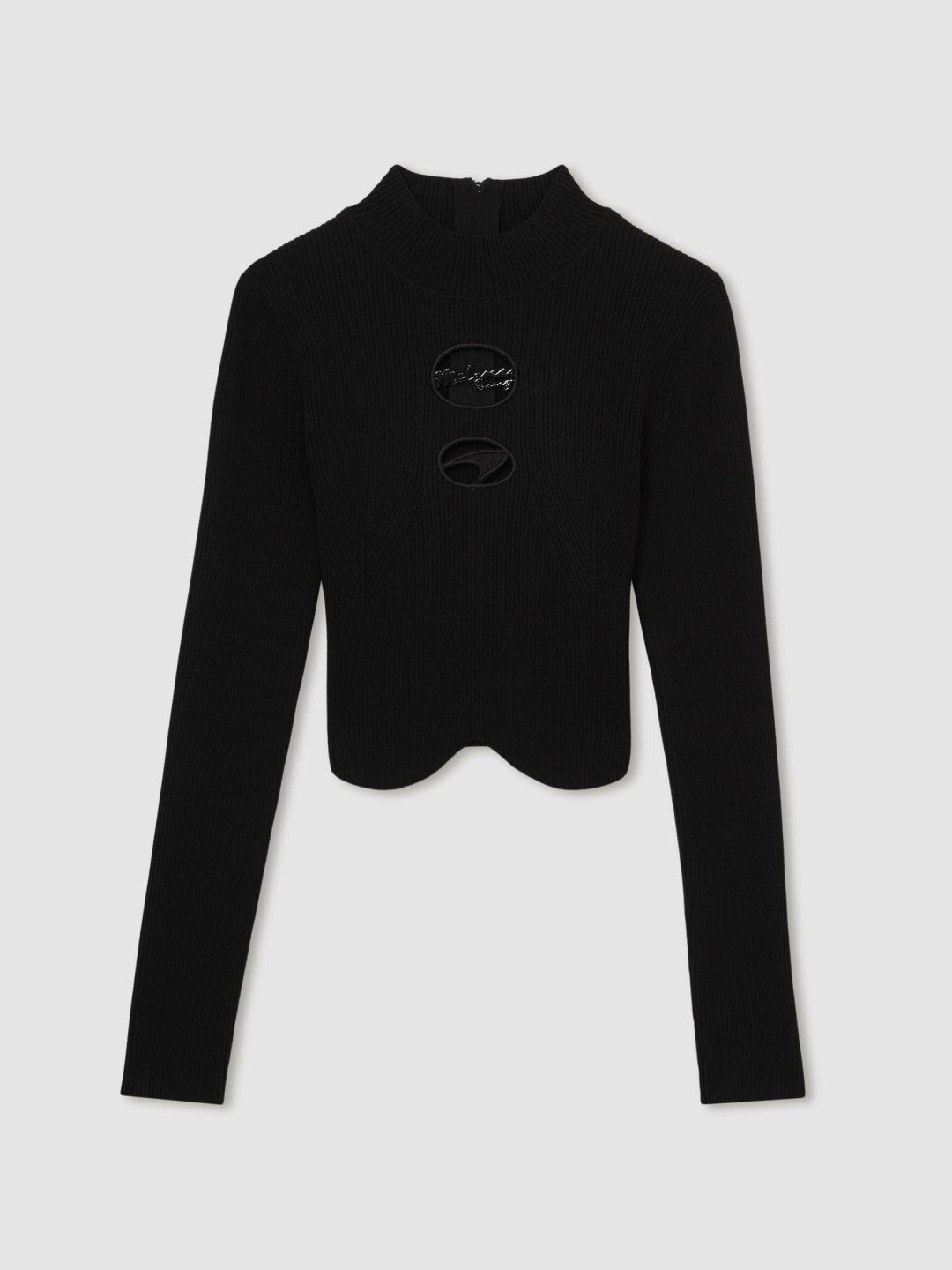 Reiss Affordable - McLaren F1 Team Cut-Out Knit Crop Top in Black