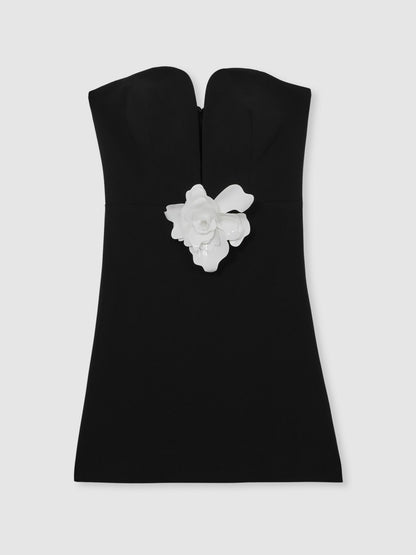 Reiss Featured - Halston Strapless Fitted Mini Dress in Black