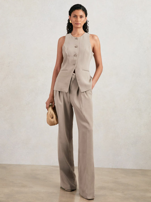 Reiss Offer - Good American Tailored Trousers in Beige