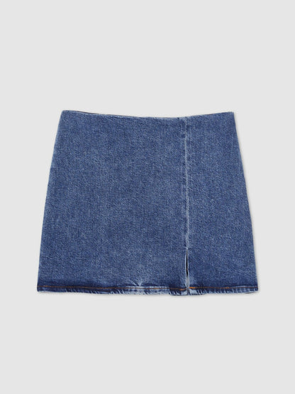 Reiss Featured - Denim Mini Skirt in Indigo Blue