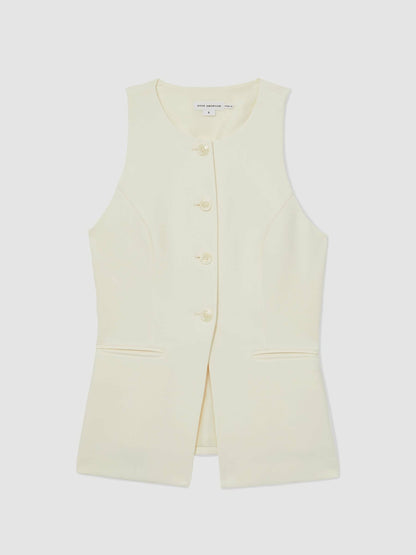 Reiss Popular Choice - Luxe Suiting Vest in Cream