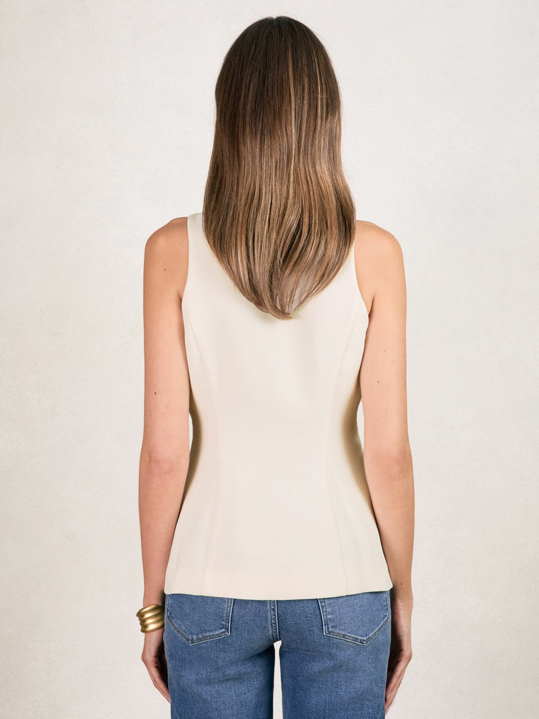 Reiss Popular Choice - Luxe Suiting Vest in Cream
