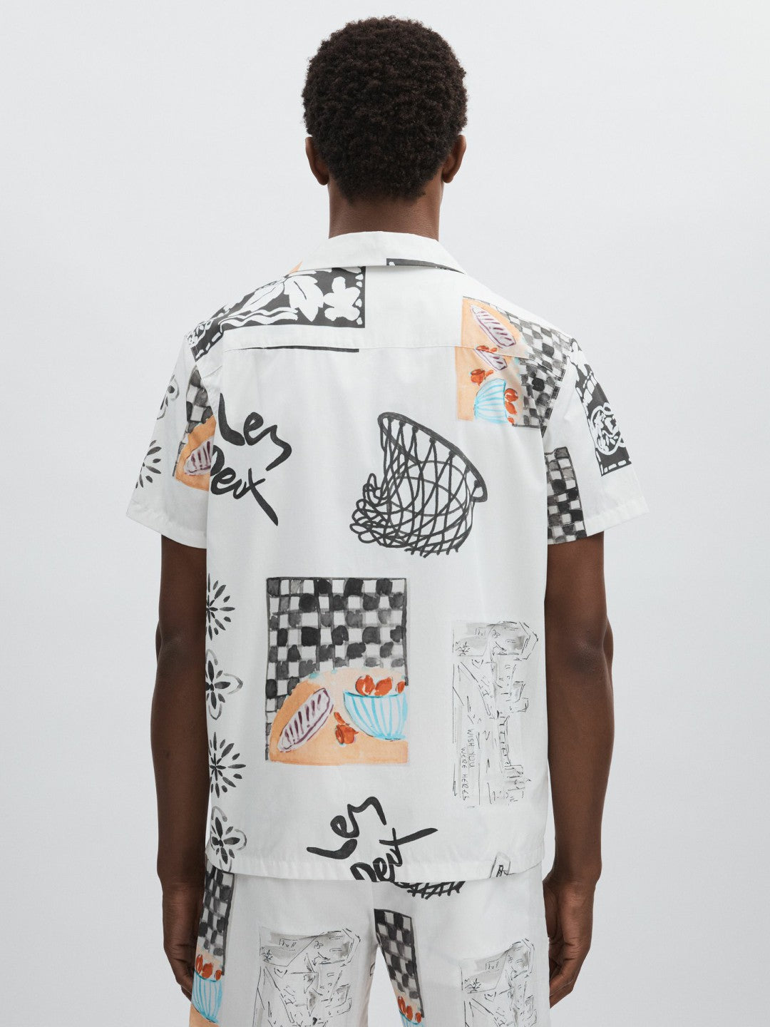 Reiss Best Seller - Les Deux Cotton Graphic-Print Shirt in Ivory Print