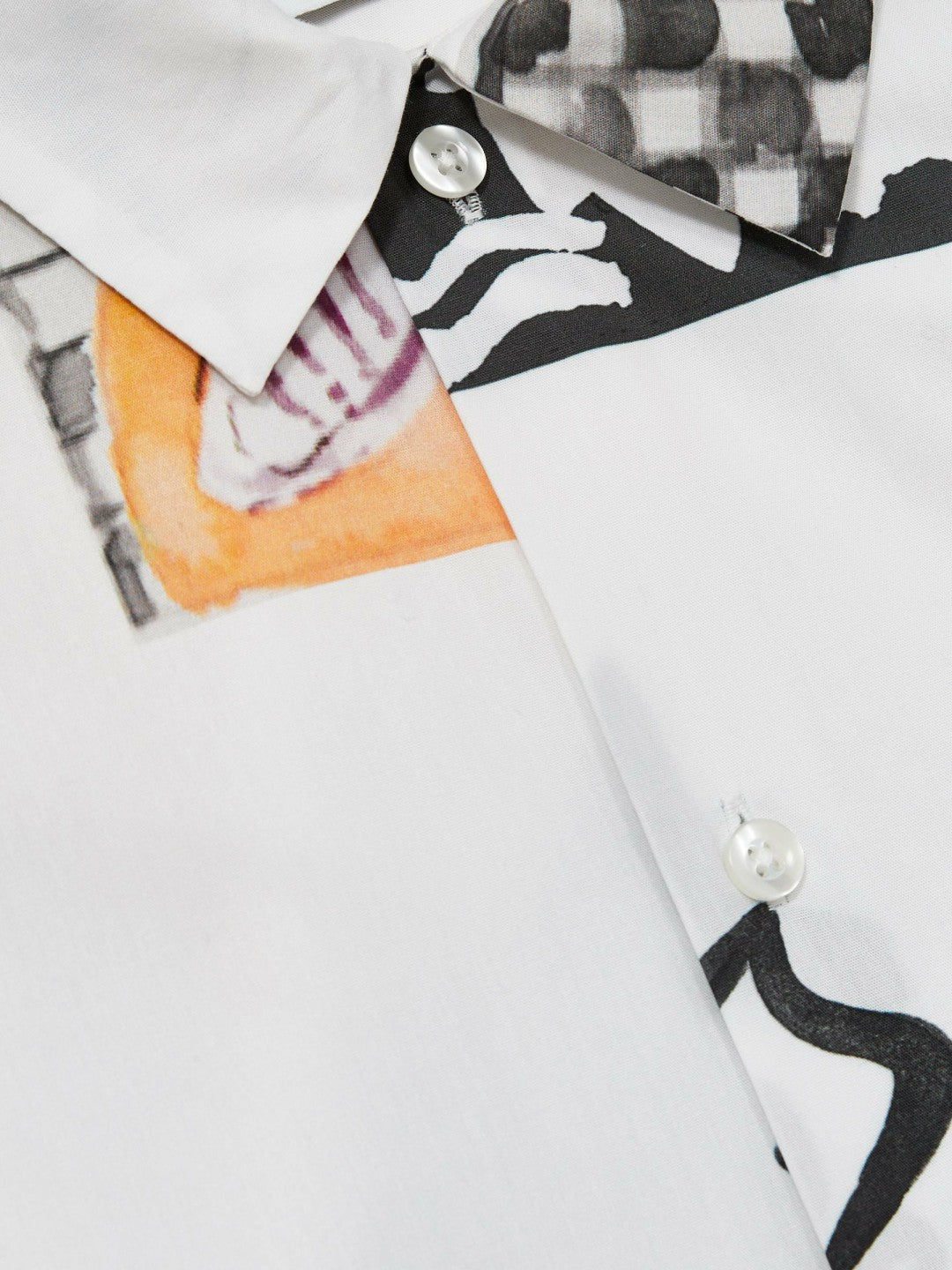 Reiss Best Seller - Les Deux Cotton Graphic-Print Shirt in Ivory Print