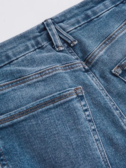 Reiss Popular Choice - Straight Compression Jeans in Indigo Blue