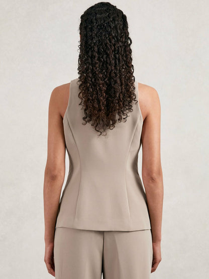 Reiss Affordable - Luxe Suiting Vest in Beige