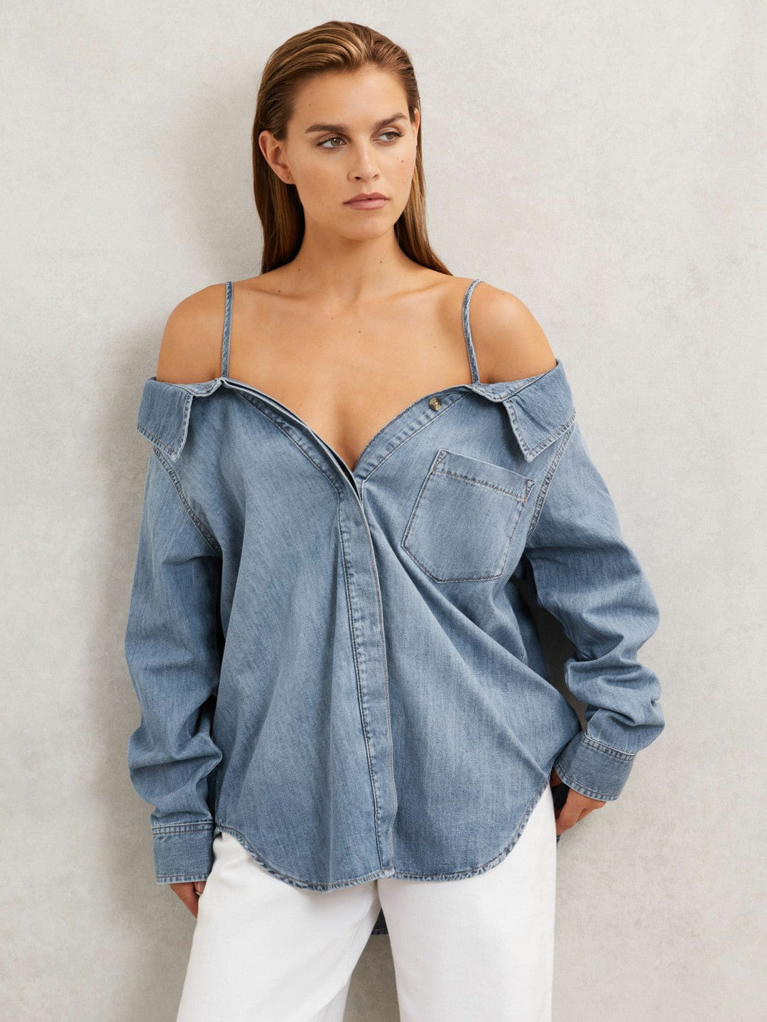 Reiss 100% Cotton Shirt in Indigo Blue